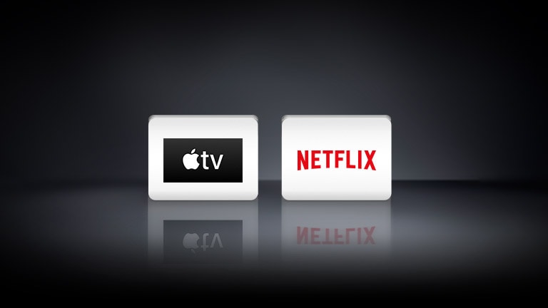 Two logos: The Apple TV app and Netflix