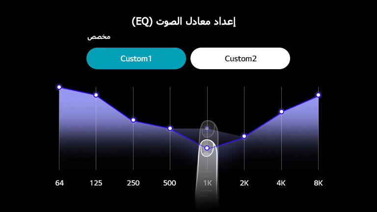 إعدادات معادل صوت (EQ) قابلة للتخصيص