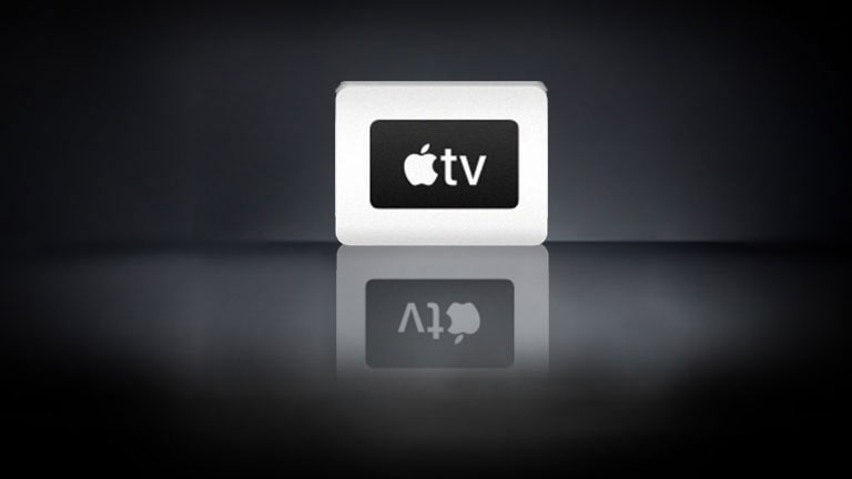 The Apple TV logo are arranged horizontally in the black background.