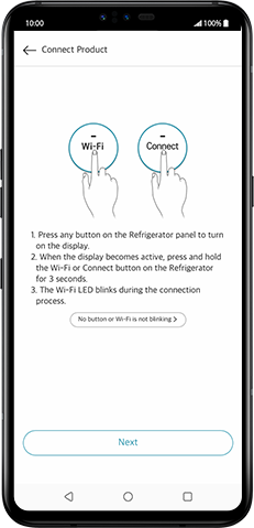 Fourth step of how to use the LG ThinQ app and register the product. There are two Icons that how connect to Wi-Fi on user's appliance.
