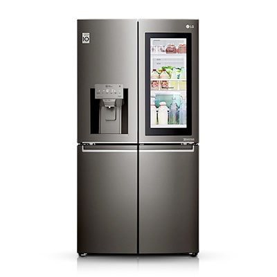 Multi Door Refrigerator, Black Stainless Steel Color, Instaview