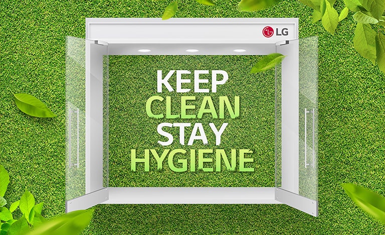 The words "Keep clean stay hygienic" against a green backdrop.
