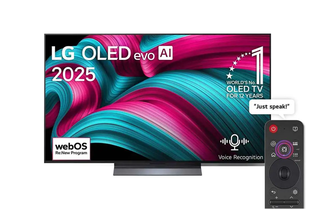 77 Inch LG OLED evo AI C5 4K 144Hz Smart TV, OLED77C56LA, 2025