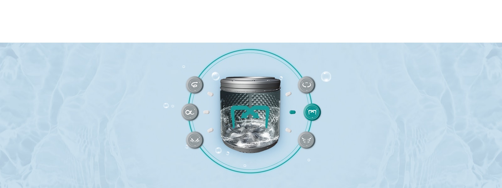 <p>قوة الموجة: تضخ مياه قوية من الأعلى إلى الأسفل لغسل الملابس بعمق</p>