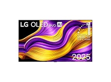 تلفزيون LG OLED G3 يعرض صورة تجريدية ملونة.