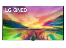 في QNED80، توجد صورة مائية بألوان زهرية وخضراء منتشرة.